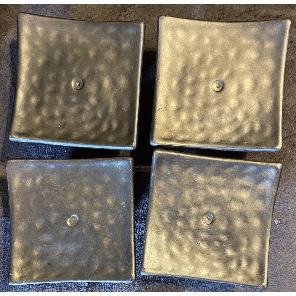 Hosley Set of 4, Square Ceramic Incense Cone or Pillar Candle Holders - Picture 5 of 8